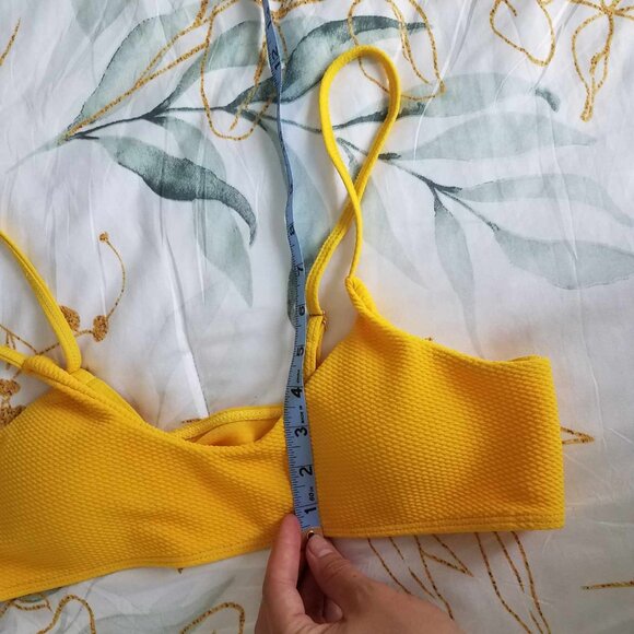 Cute XXL Mustard Yellow Swim/Activewear Cropped Top, STRETCHY, Summer Girl Vibes - Picture 3 of 5